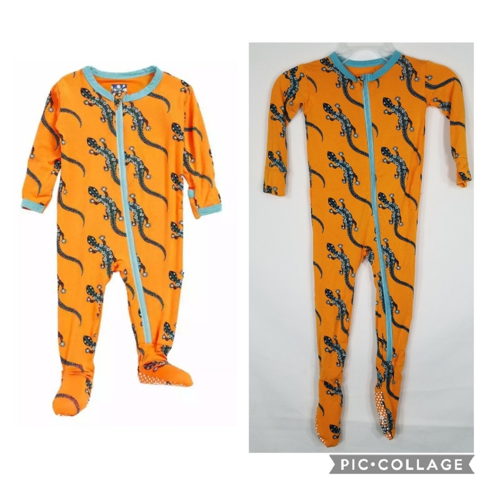 KicKee Pants Apricot Bead Lizard Footie PJ 9-12M